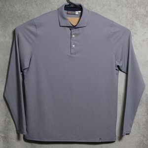 KJUS Polo Shirt Mens Large Blue Long Sleeve Ashton UPF 50 Golf Performance